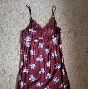 American Eagle Burgundy Floral Slip Dress S NWOT